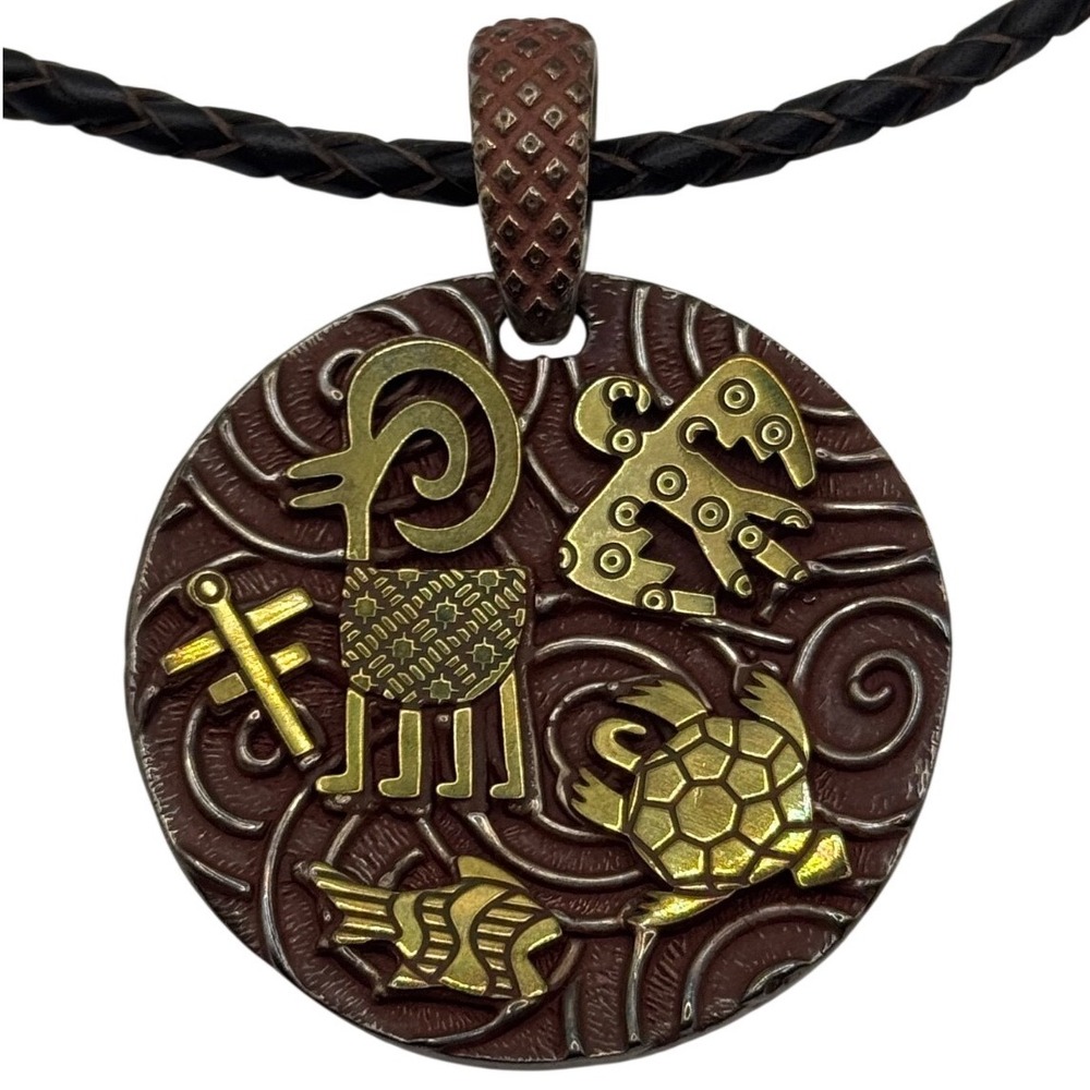 Carolyn Pollack Jody Naranjo Sterling Silver Brass Fetish Pendant Necklace